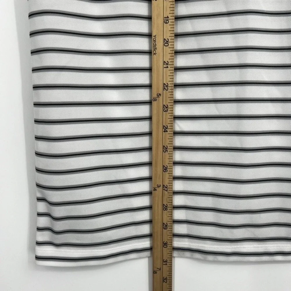 NWT Nike Golf Men's Large Dri-FIT Striped Polo Shirt White Black DH0829-100
